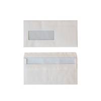 Amerikaanse enveloppen met venster links, wit, 80 g, 114 x 229 mm, 500 omslagen