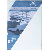 Carte A5x2, Artoz 1001, 220g bleu clair, 12 paquets de 5 pièces