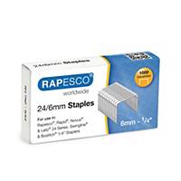 Hæfteklammer Rapesco, 24/6, pakke a 1.000 stk.