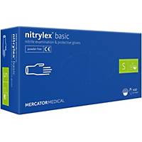 Mercator® nitrylex® basic Disposable Nitrile Gloves S, 100 Pieces