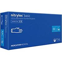 Mercator® nitrylex® basic Disposable Nitrile Gloves M, 100 Pieces