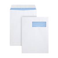 Bags 230x310mm peel and seal window right 100g white - box of 250