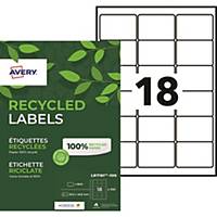 Etiquette adresse recyclée Avery - LR7161 - 63,5 x 46,6 mm - blanche - par 1800