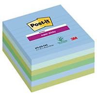 Post-it® Super Sticky Notes Oasis Collection, 101mm x 101mm, 6 Pads of 90 Sheets
