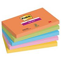 Post-it® Super Sticky Notes Boost Collection, 76mm x 127mm, 5 Pads of 90 Sheets