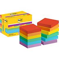 Post-it® Super Sticky Notes, Playful kleuren, 47,6 x 47,6 mm, per 12 blokken