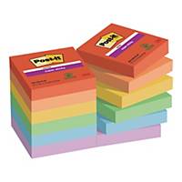 Karteczki Post-it Super Sticky, Playful, 47,6x47,6mm, 12x90 karteczek