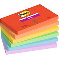 Post-it® Super Sticky Notes, Playful Colour Collection, 76 mm x 127 mm