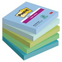 Super Sticky bločky 3M Post-it® 654, 76x76 mm, oáza, bal. 5 bločkov/90 lístkov