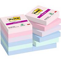 Post-it® Super Sticky Notes, Soulful kleuren, 47,6 x 47,6 mm, per 12 blokken