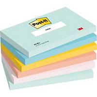 Post-it® Notes, Beachside Colour Collection, 76 mm x 127 mm, 100 Sheets/Pad