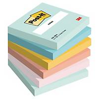 Post-it® Notes, Beachside Colour Collection, 76 mm x 76 mm, 100 Sheets/Pad