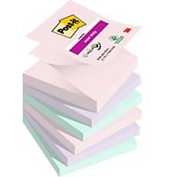 Post-it® Super Sticky Z-Notes, Soulful kleuren, 76 x 76 mm, per 6 blokken