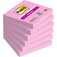 Post-it® Super Sticky Notes, roze, 76 x 76 mm, per 6 blokken