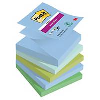 Post-it® Super Sticky Z-Notes, Oasis Colour Collection, 76 mm x 76 mm