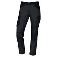 Women s stretch work trousers Deltaplus MACH2 V3, PL/CO/EA, grey/org, size XS