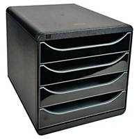 Module de classement Exacompta Big Box - 4 tiroirs - noir glossy