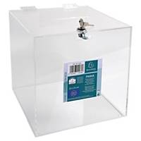 Exacompta Suggestion Box with Lid and Key - Clear