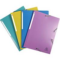 Exacompta Forever Young Elasticated 3 Flap Folder - Assorted Colours, Pack of 4