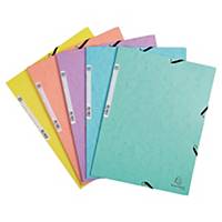 Exacompta Aquarel A4 Elasticated Folders - Assorted Pastel Colours, Pack of 5