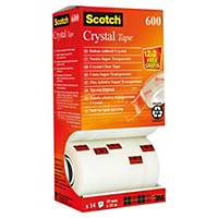 Scotch® Crystal adhesive tape, 19mmx33m, 12+2 free, pack of 14 pcs