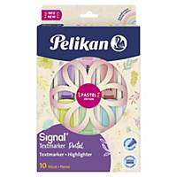 Zvýrazňovače Pelikan Signal kvetinový box, pastelové farby, 10 ks/bal