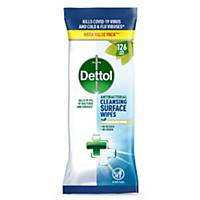 Dettol Antibacterial Biodegradable Cleansing Surface Wipes, Pack of 126