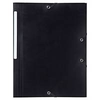 Lyreco Polypropylene Black A4/Foolscap 3-Flap Files With Elastic - Pack Of 10