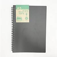 MNI 鐵圈PP面環保筆記簿 黑色 A5 - 每本120張紙