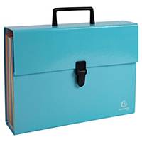 Exacompta Aquarel sorteermap koffertje met handgreep en 18 vakken, A4, blauw