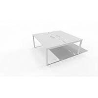 EOL Arial bench bureau, L 160 X B 80 cm, 2 witte topbladen, witte poten