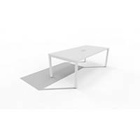Table réunion EOL Arial, volet softclosing, passage câbles, l100xL200 cm, blanc