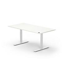 Table de réunion EOL Axel, L 200 x P100cm, réglage en hauteur électrique, blanc