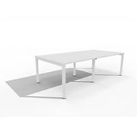 Table de réunion composée EOL Arial pour 8 personnes, l 120 x L 240 cm, blanc