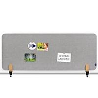 Legamaster geluiddempend bureauscherm met 2 klemmen, 160 x 60 cm, grijs