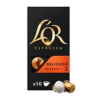 Café L Or Espresso Delizioso, Intensité 5, le paquet de 10 capsules