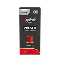 Segafredo Presto Espresso coffee capsules, intensity 12, pack of 10 capsules