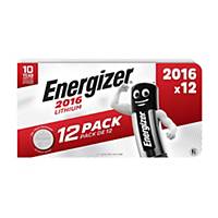 Batterie Energizer CR2016, pile a bottone al litio, conf. da 12