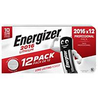 Energizer 2016 Lithium Coin Battery - 12 Pack
