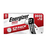 Batteries Energizer CR2032, piles bouton lithium, paquet de 12