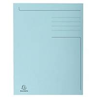 Exacompta 3-flap folders A4 cardboard 275g blue - pack of 50