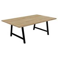 Table rectangulaire Buronomic Cohésion - 200 x 120 cm - chêne Nebraska/noir