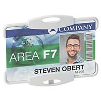 Durable ECO Recycled Plastic Security ID Card Badge Holder - Grey, Pack of 10