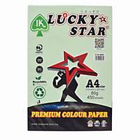 Lucky Star Coloured Paper 80gsm Light Green- 1 Ream of 450 Sheets