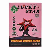 Lucky Star Coloured Paper 80gsm Light Pink- 1 Ream of 450 Sheets