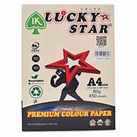 Lucky Star Coloured Paper 80gsm Ivory- 1 Ream of 450 Sheets