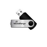 Memória flash USB 2.0 Mediarange - 4 GB - preto/prateado