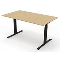 Hæve-sænke-bord Fumac® Upgrade, 140 x 80 cm, bøg/sort