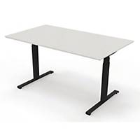 Hæve-sænke-bord Fumac® Upgrade, 140 x 80 cm, hvid/sort