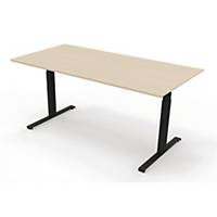 Hæve-sænke-bord Fumac® Upgrade, 160 x 80 cm, birk/sort